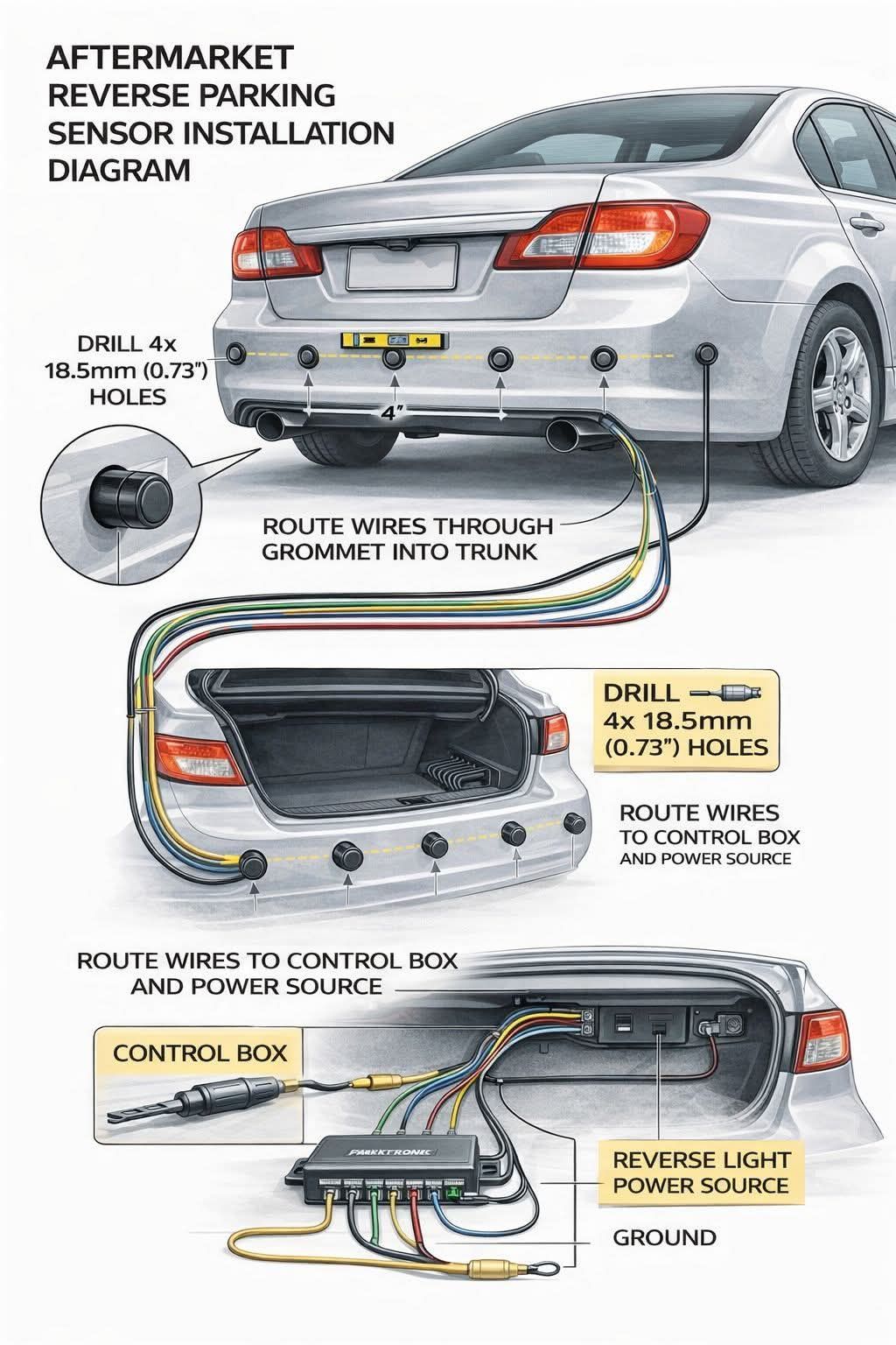 Reversing distance sensor installation in Orlando